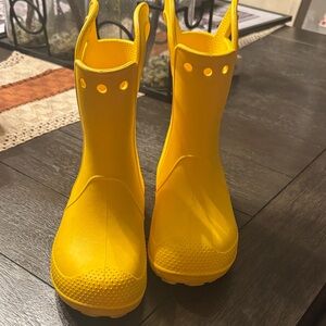 CROCS Kids Yellow Rain Boots